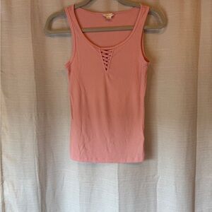 Aeropostale Light Pink Lace-Up Tank Top